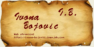 Ivona Bojović vizit kartica